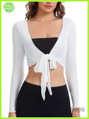 Long Sleeve Wrap Top for Pilates Yoga Ballet Dance Workout